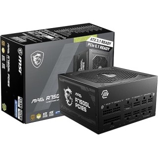 MSI MAG A750GL PCIE5, Fully Modular Compact Gaming 750W Power Supply